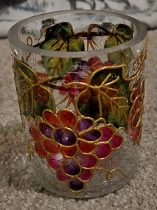 Yankee Candle Windlichthalter Teelicht Crackle Buntglasoptik VINEYARD GRAPE - Bild 1 von 6
