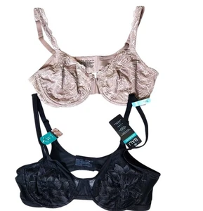 2 Nuevos Sujetadores Minimizadores de Encaje Bali Talla 38C 3386 Negro y 6534 Beige Nude  - Imagen 1 de 11