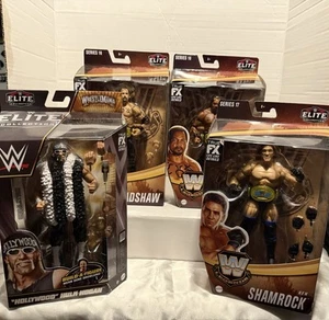 NEW Lot of 4 WWE Elite Figures Hulk Hogan,Shamrock,Farooq & Bradshaw - Picture 1 of 6