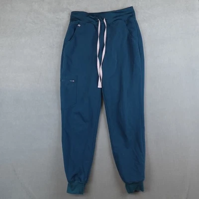 FIGS HW Zamora Jogger Women Scrub Pants Size Small Petite Caribbean Blue Tapered - Image 1 of 4