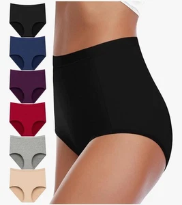 Postpartum High Waisted Underwear Tummy Control Cotton Panties, Small, 6 Pack - Picture 1 of 4