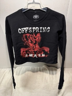 Moletom Offspring Smash Cropped Preto Manga Longa Feminino Tamanho Pequeno - Imagem 1 de 4