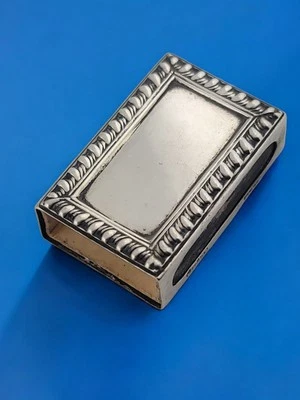 Sterling Silver CARTIER Match Box Holder w/ gadroon border ~no mono - Image 1 of 4