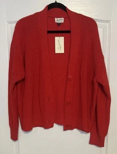 Universal Thread Damen Strickjacke Pullover rot Größe XL Knopfleiste NEU mit Etikett - Bild 1 von 11