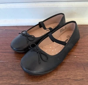Wonder Nation Schuhe kleine Mädchen Größe 1 klassische Schleife schwarz Ballerinas - Bild 1 von 4