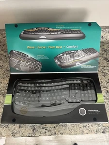 Logitech Wave Keyboard 920-000325 Comfort Wave WIRED NEW OLD STOCK (2007) RARE - Picture 1 of 10