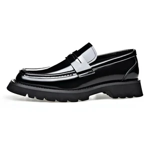 Thick Sole Bright Surface Breathable Men's Thick Sole Business Leather Man Shoes - Picture 1 of 20