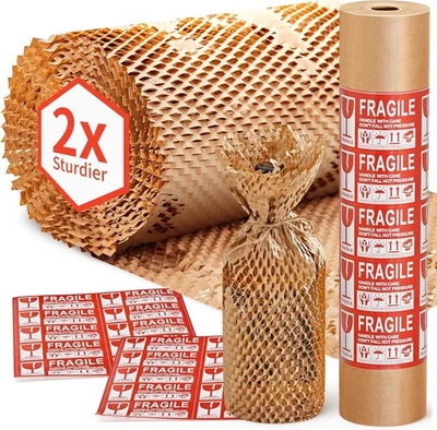 JARLINK Honeycomb Packing Paper, 15"x 131' Bubble 15x 131&apos;, white  - Image 1 of 4