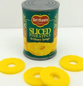 Dollhouse Miniature Del Monte Pineapple Rings Kitchen Littles Barbie Vintage - Picture 1 of 7