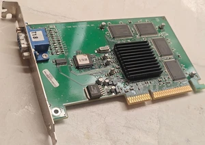 Vintage 3Dfx AGP Card Voodoo3 Velocity 100 ( 210-0380-001 ) 8 MB RAM + Heatsink - Picture 1 of 11