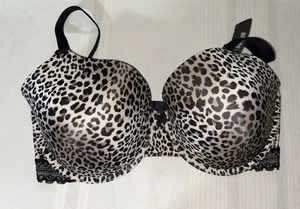 NWT Paramour by Felina Leopard Print & Black Lace Underwire Bra Sexy Size 36H - Picture 1 of 5