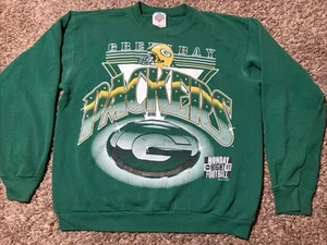 Vintage 90s League Leader Green Bay Packers Sweatshirt Mens Large Green Crewneck - Picture 1 of 6