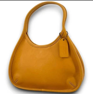 Rare OLD COACH Ergo 9027 Hobo Top Handle Bag Yellow Leather Made in US Vintage - Picture 1 of 15