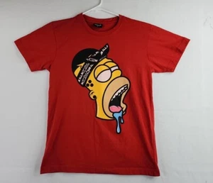 We All In WeAllIn Custom Homer Simpson Graphics Mens Red T-shirt Size Medium - Picture 1 of 10