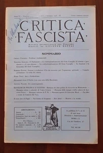 D23> Critica Fascista Quindicinale Diretto da Giuseppe Bottai n.17 anno 1928 - Picture 1 of 1