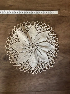 Spitzendeckchen alt, rund, vintage, 23cm cremeweiß - Bild 1 von 1