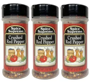 Spice Supreme CRUSHED RED PEPPER Food Kitchen Seasonings Herbs Spices 2oz 3-Pack - Picture 1 of 1