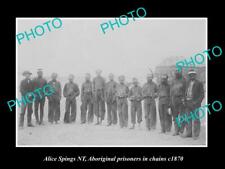 OLD 8x6 HISTORIC PHOTO OF ALICE SPRINGS ABORIGINAL PRISONERS IN CHAINS c1870