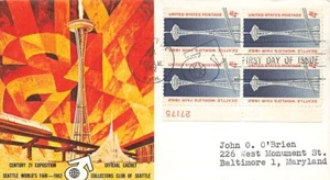 1196 4c SEATTLE WORLD'S FAIR - Club de Coleccionistas de Seattle - Bloque de placas de 4 - Imagen 1 de 1