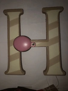 Ashland Holiday BOHO Wooden Rustic Letter H Wall Decoration white gold Color NWT - Picture 1 of 6