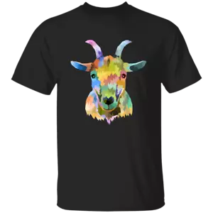 Ziege bedruckt Unisex Kurzarm Rundhals Pullover 100% Baumwolle Grafik T-Shirt - Bild 1 von 12