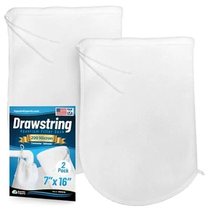 Aquatic Experts Drawstring Filter Socks 7 inch Opening 200 Micron  - Extra Long - Picture 1 of 8