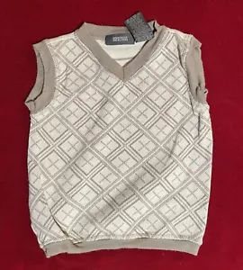Kenneth Cole Reaction Toddler Boy's Sleeveless Brown Diamond Pullover Vest Sz:3T - Picture 1 of 6