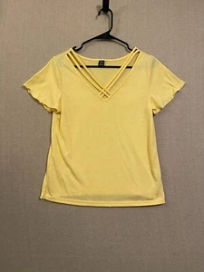 Shein Top Damen XS Gelb Pull Over Kurzarm - Bild 1 von 12