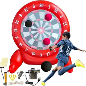 6Ft Giant Inflatable Kick Darts – Jumbo Soccer Dartboard Game w/Balls & Air Pump - Picture 1 of 12