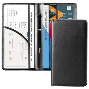 Car Registration & Insurance Holder with Magnetic Closure for Glove Box & Cards. - Picture 1 of 6
