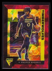 2020-21 Panini Flux Dangelo Russell Red Cracked Ice Prizm Minnesota Timberwolves - Picture 1 of 2