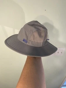 REI Kids 7-14 Jahre Boonie Hut grau blau belüftet Jugend Regen Outdoor Wandern Sonne Krempe - Bild 1 von 9