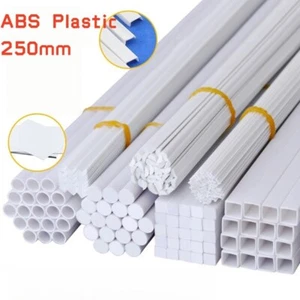 ABS Styrene Plastic Tube Strip Round Square U/L/H Type Rod Sheet Model Building - Picture 1 of 21