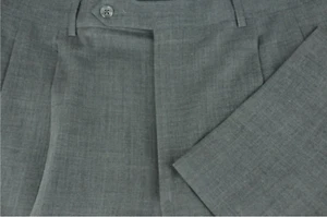 Pantalones de vestir plisados de lana gris mediano para todas las estaciones 36 x 32 para hombre - - Imagen 1 de 4