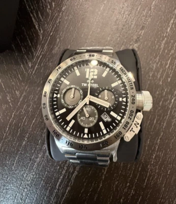 TW 9004 Steel Watch Men's Black New  - stainless steel band,  black leather band - Image 1 of 4