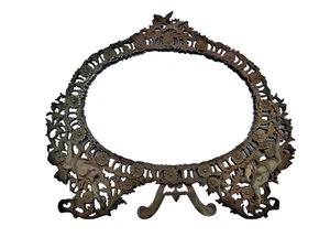 LARGE Antique Victorian Vanity Table Mirror ~Make Up Mirror ~Cast Iron 1880's - Picture 1 of 21