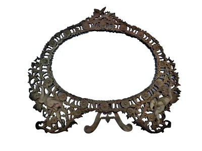 LARGE Antique Victorian Vanity Table Mirror   ~Make Up Mirror  ~Cast Iron 1880's - Image 1 of 4