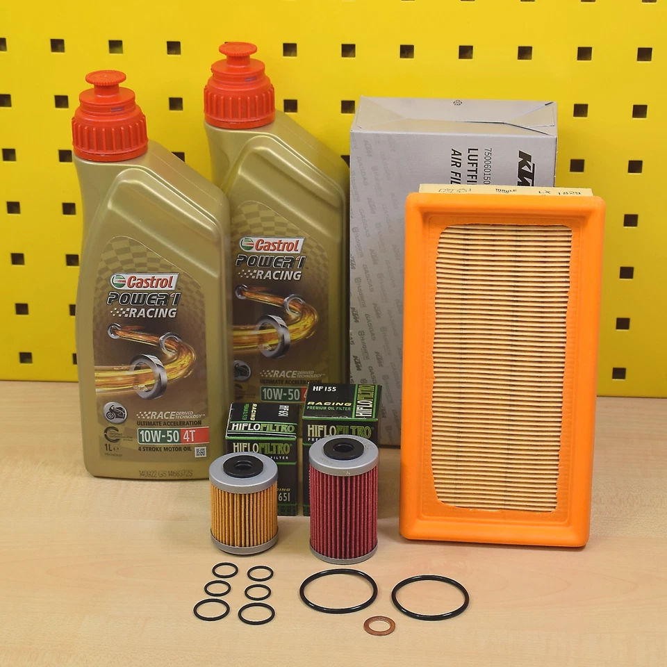 Castrol 10W50 Oil Filter Genuine Air Filter Oil Change Kit For: KTM Duke 690 08-19 - Image 1 of 1