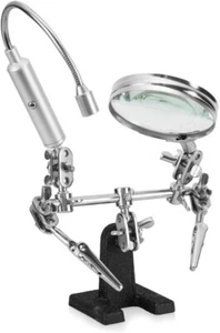 Ram-Pro Helping Hand Magnifier Glass Stand with Flexible Neck LED Flashlight - Picture 1 of 8