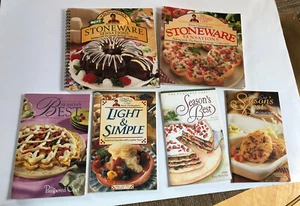 lot PAMPERED CHEF cookbooks STONEWARE SENSATIONS Seasons Best LIGHT SIMPLE - Picture 1 of 5