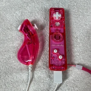 Rock Candy Wii Remote Set Pink Remote Nunchuck Nintendo Matching Set Tested - Picture 1 of 6