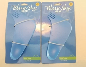 2 Stück Blue Sky Gear BPA frei Camping Wandern 4-in-1 Booma Utensil blau - Bild 1 von 2