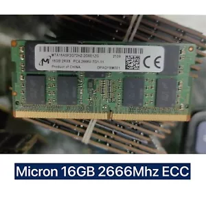 Micron 16GB DDR4 2666MHz 2RX8 ECC SODIMM Server Memory Ram MTA18ASF2G72HZ-2G6E1 - Picture 1 of 3