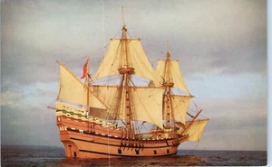 Replica of the Mayflower Sailed the Atlantic and now Birthed at Plymouth, Mass. - Picture 1 of 2