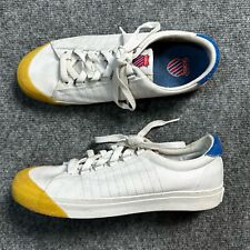 K-Swiss Shoes Womens 8.5 White Blue Canvas Hand Made Tennis Sneakers