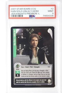 2001 Star Wars Jedi Knights CCG Premier Han Solo #2 PSA 9 Mint - Picture 1 of 2