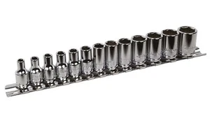 13Pc 1/4" Drive Metric Hexagon (6-Point) Socket Set 4mm-14mm - Picture 1 of 1