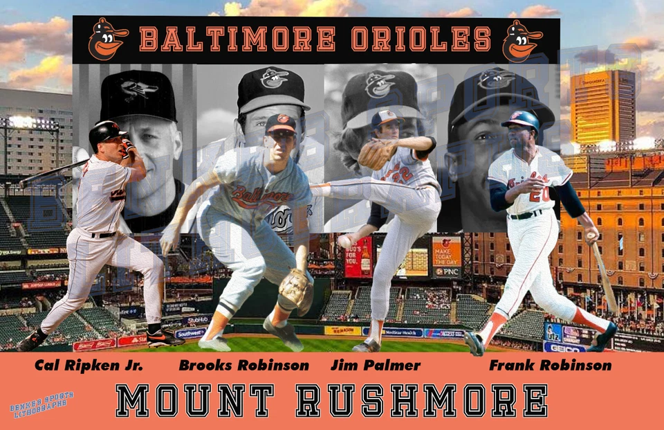 Baltimore Orioles Lithograph print of  Orioles Mount Rushmore 2023 17 x 11 - Image 1 of 1