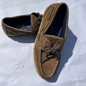 Maui Shore Company Leather Slip On Brown Boating Loafer Casual Shoes Mens 12m - Picture 1 of 13