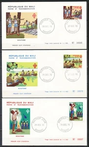 MALI - SCOUTING 28 DE DICIEMBRE DE 1970 - 3 FDC - PUENTE/CANOA/BUGLER SCOUT CAMPAMENTO PW232 - Imagen 1 de 1